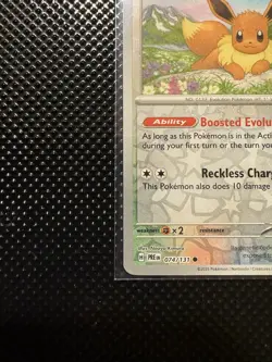Prismatic Evolutions Eevee 074/131 Pokemon Day 2025 Reverse Cosmos Foil NM - Image 4