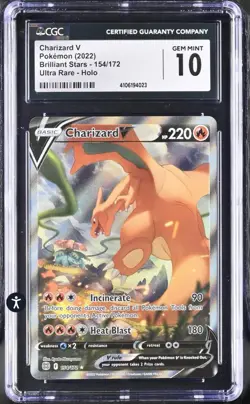🚨Charizard V Pokemon (2022) Brilliant Stars - 154/172 Ultra Rare~GRADE 10💥 - Image 1