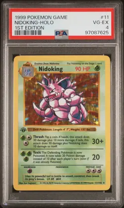 PSA 4 - 1999 Pokemon Game NIDOKING Holo 1st Edition #11 (7625) - Image 1