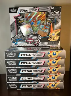Lot Of 6 Pokemon Black Bolt White Flare Victini Illustration Collection Box NEW - Image 1