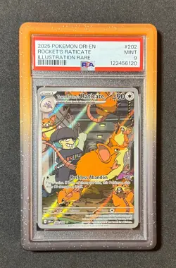 Pokemon Team Rocket's Raticate 202 Destined Rivals Illustration Rare PSA 9 MINT - Image 1