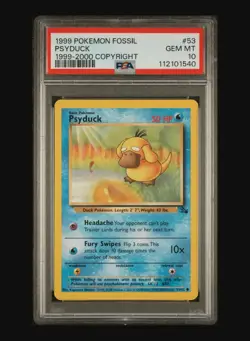 PSYDUCK - 53/62 POKEMON FOSSIL 1999 - 2000 -FRESH SLAB POP 13 PSA 10 GEM MINT 💎 - Image 3