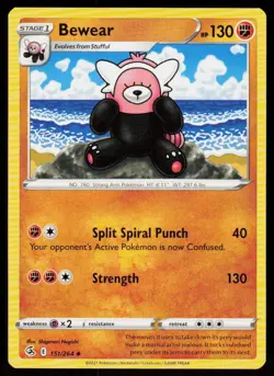 Bewear 151/264 Uncommon Fusion Strike Pokemon Near Mint - Image 1