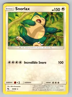 Snorlax 50/68 Rare Hidden Fates Pokemon Lightly Played - Image 1