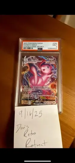 2021 POKEMON SWORD & SHIELD FUSION STRIKE SECRET #269 FULL ART MEW VMAX PSA 9 - Image 1