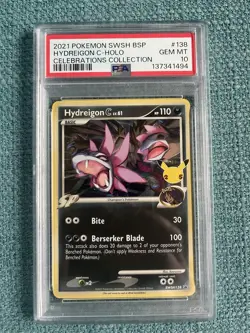 2021 Pokemon Celebrations Hydreigon C SWSH138 PSA 10 GEM MINT Promo - Image 1