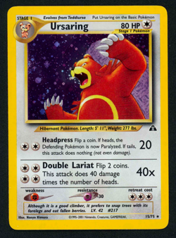 Pokemon Ursaring 15/75 Neo Discovery Unlimited Holo (NM) - Image 1