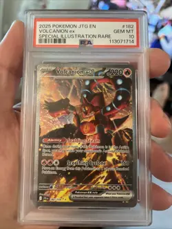 Pokemon TCG Volcanion ex 182/159 Sv09 Journey Together SIR Holo PSA 10 - Image 1
