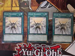 YUGIOH 3X SOLAR RECHARGE BLC1-EN062 COMMON 1ST ED NM - Image 1