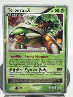 Pokemon TCG Torterra LV.X 122/130 Diamond and Pearl Ultra Rare DMG - Image 1