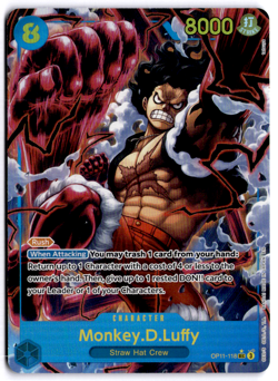 Monkey D. Luffy Alt Art OP11-118 SEC A Fist of Divine Speed ONE PIECE English - Image 1