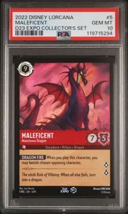 2022 Disney Lorcana D23 Expo Collectors Set - Maleficent First Ed - PSA 10 - Image 1