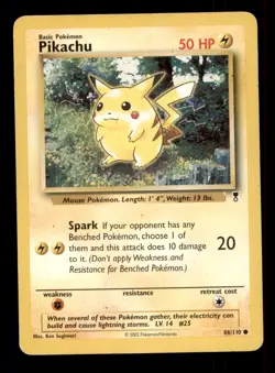 3X Pokemon Card WOTC Pikachu Legendary Collection 86/110 HEAVILY PLAYED Non-Holo - Image 1