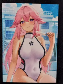 Yae Sakura Goddess Story Doujin Frosted Waifu Trading Card Genshin Impact - Image 1