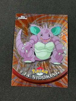 Pokemon Nidoking #34 Topps Chrome Base Holo Copy 2 NM - Image 1