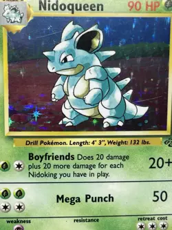 Nidoqueen Pokemon Card Holo WOTC 7/64 Jungle Set Rare 1999 Original LP Minus. - Image 2