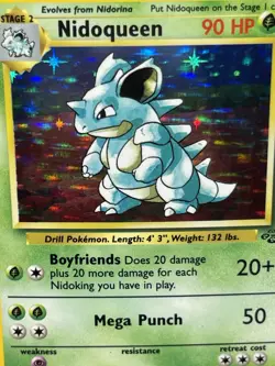Nidoqueen Pokemon Card Holo WOTC 7/64 Jungle Set Rare 1999 Original LP Minus. - Image 3