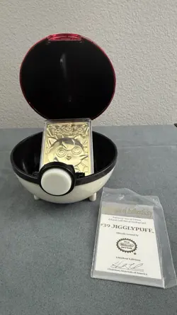 1999 Burger King Pokemon Jigglypuff 23K Gold Plated Trading Card has COA No Box! - Image 1
