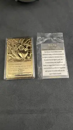 1999 Burger King Pokemon Jigglypuff 23K Gold Plated Trading Card has COA No Box! - Image 3