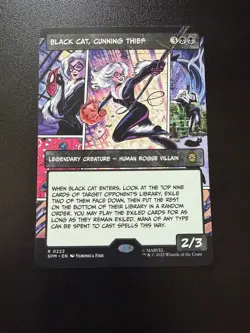 MTG Black Cat, Cunning Thief R 0222 (Borderless) Marvel's Spider-Man Regular - Image 1