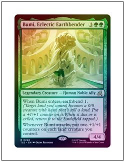 Bumi, Eclectic Earthbender, Foil, Avatar, Magic MTG NM - Image 1