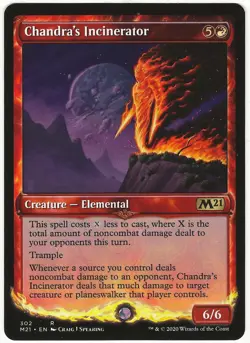 MTG Chandra's Incinerator Showcase Magic 2021 M21 Rare LP - Image 1