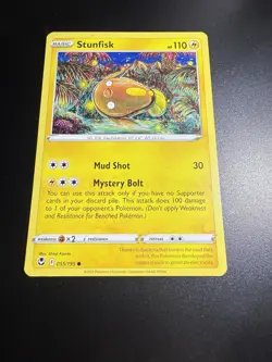 2022 Pokemon Card Silver Tempest Stunfisk 55/195 - Image 1