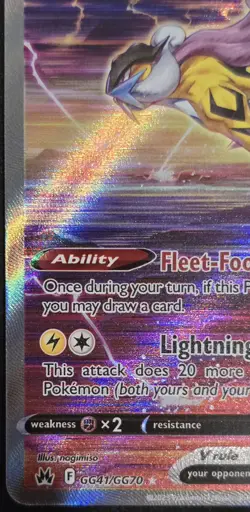 Pokemon TCG Raikou V Crown Zenith: Galarian Gallery Gg41/Gg70 Holo Ultra Rare - Image 4
