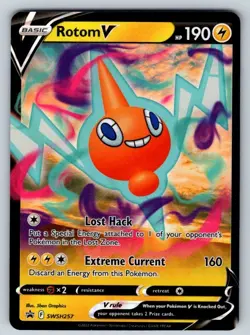 Rotom V SWSH257 Holo Promo Sword & Shield Promo Pokemon Lightly Played - Image 1