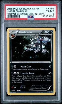 Umbreon Holo XY96 Cosmos Breakpoint 3 Pack Black Star Promo Pokemon PSA 6 - Image 1