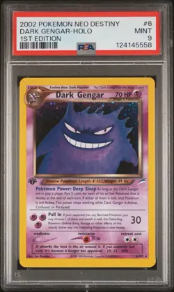 Pokemon Dark Gengar Neo Destiny 1st Edition Holo Rare #6 PSA 9 Mint NEW CERT - Image 3