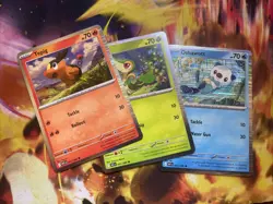 Pokemon Tepig 011/086 Snivy 001/086 Oshawott 021/086 Holo Black & White Poster - Image 1