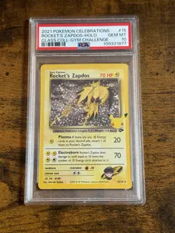 2021 POKEMON CELEBRATIONS CLASSIC COLLECTION #15 ROCKET'S ZAPDOS-HOLO PSA 10 - Image 1