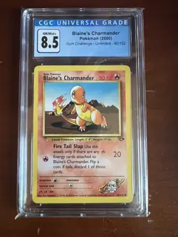 2000 Pokemon, Gym Challenge, #60/132 Blaine's Charmander, Common, CGC 8.5 NMMT+ - Image 1