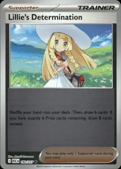 LILLIE'S DETERMINATION 192/217 ASCENDED HEROES UNCOMMON REVERSE HOLO POKEMON - Image 1