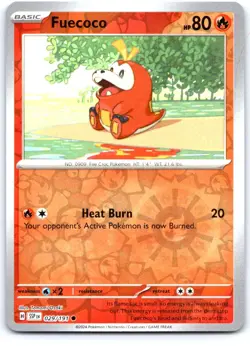 Fuecoco 029/191 Common Surging Sparks Pokemon Reverse Holo Near Mint - Image 1