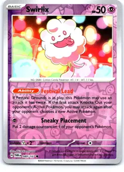 Swirlix 089/167 Common Twilight Masquerade Pokemon Reverse Holo Near Mint - Image 1