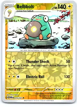 Bellibolt 074/167 Uncommon Twilight Masquerade Pokemon Reverse Holo Near Mint - Image 1