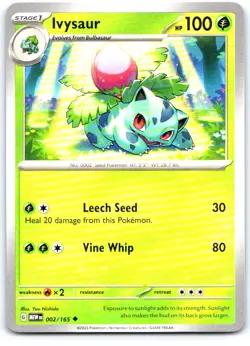 Ivysaur 002/165 Uncommon 151 Pokemon Near Mint - Image 1