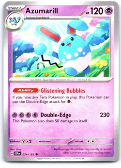 Azumarill 074/191 Uncommon Surging Sparks Pokemon Near Mint - Image 1