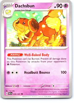 Dachsbun 039/091 Uncommon Paldean Fates Pokemon Near Mint - Image 1