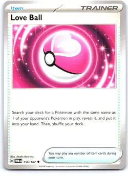 Love Ball 156/167 Uncommon Twilight Masquerade Pokemon Near Mint - Image 1