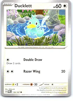 Ducklett 139/167 Common Twilight Masquerade Pokemon Near Mint - Image 1
