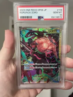 One Piece CCG Roronoa Zoro Alternate Art Foil OP06-118 PSA 10 Japanese Gem Mint - Image 1