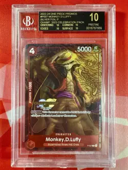 2023 One Piece Celebration P-007 Luffy Championship Silver BGS 10 Black Label - Image 1