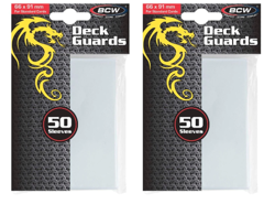 100 BCW Deck Guards Clear Glossy Front Back for Standard Card Sleeves Protection 722626981005 - Image 1