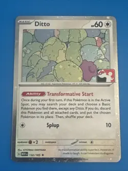 Ditto Pokemon Prize Pack Series 6 Promo Pokemon Card NM/LP Play Stamp Mew 151 - Image 1