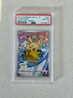 PSA 10 Pikachu 001/S-P SWSH Pre-Order Japanese Promo Pokemo Card - Image 1