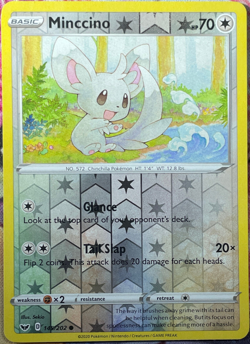 Minccino Reverse Holo - 145/202 - Sword & Shield Base Pokemon 2020 - Image 1