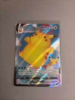 Pokemon Surfing Pikachu VMAX Ultra Rare Holo Full Art Celebrations 009/025 310HP - Image 2